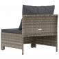 Preview: Garten-Mittelsofa mit Kissen Grau Poly Rattan