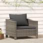 Preview: ARDEBO.de - Gartensessel mit Kissen Grau Poly Rattan