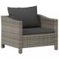 Preview: Gartensessel mit Kissen Grau Poly Rattan