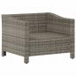 Preview: Gartensessel mit Kissen Grau Poly Rattan