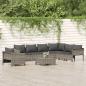 Preview: ARDEBO.de - 8-tlg. Garten-Lounge-Set mit Kissen Grau Poly Rattan