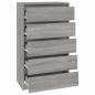 Preview: Schubladenschrank Grau Sonoma 60x36x103 cm Holzwerkstoff