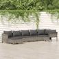 Preview: ARDEBO.de - 7-tlg. Garten-Lounge-Set mit Kissen Grau Poly Rattan