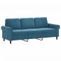 Preview: 3-Sitzer-Sofa mit Zierkissen Blau 180 cm Samt