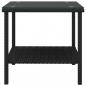 Preview: Beistelltisch Schwarz 45x45x45 cm Poly Rattan und Hartglas