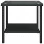 Preview: Beistelltisch Schwarz 45x45x45 cm Poly Rattan und Hartglas