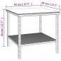 Preview: Beistelltisch Schwarz 45x45x45 cm Poly Rattan und Hartglas