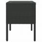 Preview: Beistelltisch Schwarz 53x37x48 cm Poly Rattan und Hartglas