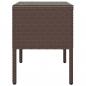 Preview: Beistelltisch Braun 53x37x48 cm Poly Rattan und Hartglas