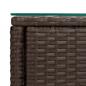 Preview: Beistelltisch Braun 53x37x48 cm Poly Rattan und Hartglas