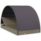 Preview: 2-Personen-Sonnenliege mit Dach Grau 211x112x140 Poly Rattan