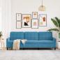 Preview: 3-Sitzer-Sofa Blau 210 cm Samt