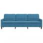 Preview: 3-Sitzer-Sofa Blau 210 cm Samt