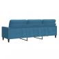 Preview: 3-Sitzer-Sofa Blau 210 cm Samt