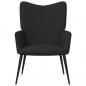 Preview: Relaxsessel mit Hocker Schwarz Stoff