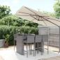 Preview: ARDEBO.de - 7-tlg. Gartenbar-Set mit Kissen Grau Poly Rattan