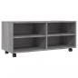 Preview: TV-Schrank mit Rollen Grau Sonoma 90x35x35 cm Holzwerkstoff