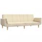 Preview: Schlafsofa 2-Sitzer mit 2 Kissen Creme Stoff