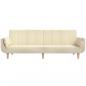 Preview: Schlafsofa 2-Sitzer mit 2 Kissen Creme Stoff