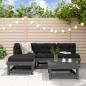 Preview: ARDEBO.de - 5-tlg. Garten-Lounge-Set mit Kissen Grau Massivholz