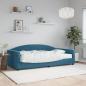 Preview: ARDEBO.de - Tagesbett mit Matratze Blau 100x200 cm Samt