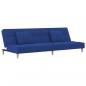 Preview: Schlafsofa 2-Sitzer mit 2 Kissen Blau Stoff