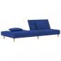 Preview: Schlafsofa 2-Sitzer mit 2 Kissen Blau Stoff