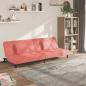 Preview: ARDEBO.de - Schlafsofa 2-Sitzer mit 2 Kissen Rosa Samt