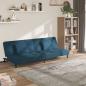 Preview: ARDEBO.de - Schlafsofa 2-Sitzer mit 2 Kissen Blau Samt