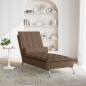 Preview: Massage-Chaiselongue mit Nackenrolle Braun Stoff