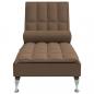 Preview: Massage-Chaiselongue mit Nackenrolle Braun Stoff