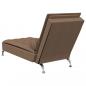 Preview: Massage-Chaiselongue mit Nackenrolle Braun Stoff