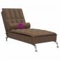 Preview: Massage-Chaiselongue mit Nackenrolle Braun Stoff