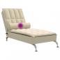 Preview: Massage-Chaiselongue mit Nackenrolle Creme Stoff