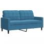 Preview: 2-Sitzer-Sofa Blau 140 cm Samt