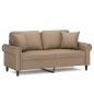 Preview: 2-Sitzer-Sofa mit Zierkissen Cappuccino-Braun 140 cm Kunstleder