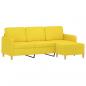 Preview: 3-Sitzer-Sofa mit Hocker Hellgelb 180 cm Stoff