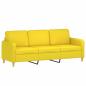 Preview: 3-Sitzer-Sofa mit Hocker Hellgelb 180 cm Stoff