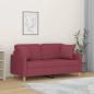 Preview: ARDEBO.de - 2-Sitzer-Sofa mit Zierkissen Weinrot 140 cm Stoff