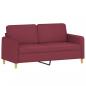 Preview: 2-Sitzer-Sofa mit Zierkissen Weinrot 140 cm Stoff