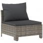 Preview: 5-tlg. Garten-Lounge-Set mit Kissen Grau Poly Rattan