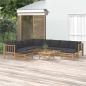 Preview: ARDEBO.de - 11-tlg. Garten-Lounge-Set mit Dunkelgrauen Kissen Bambus