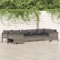 Preview: ARDEBO.de - 7-tlg. Garten-Lounge-Set mit Kissen Grau Poly Rattan