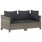 Preview: 7-tlg. Garten-Lounge-Set mit Kissen Grau Poly Rattan