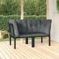 Preview: ARDEBO.de - Garten-Eckstühle mit Kissen 2 Stk. Schwarz & Grau Poly Rattan