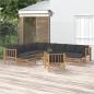 Preview: ARDEBO.de - 12-tlg. Garten-Lounge-Set mit Dunkelgrauen Kissen Bambus