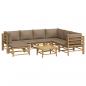 Preview: 8-tlg. Garten-Lounge-Set mit Kissen Taupe Bambus