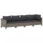 Preview: 8-tlg. Garten-Lounge-Set mit Kissen Grau Poly Rattan