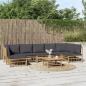 Preview: ARDEBO.de - 8-tlg. Garten-Lounge-Set mit Dunkelgrauen Kissen Bambus