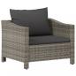 Preview: 5-tlg. Garten-Lounge-Set mit Kissen Grau Poly Rattan